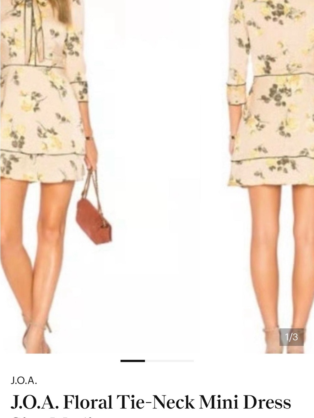 J.O.A. Cream Floral Ruffled Mini Skirt